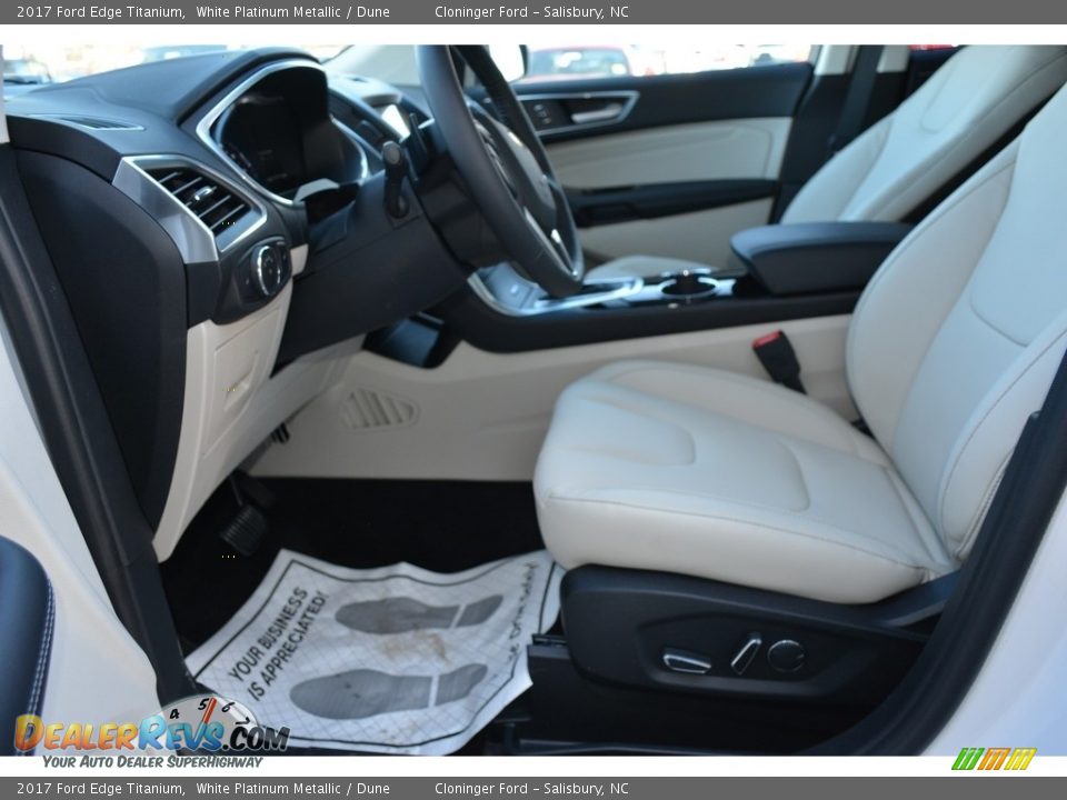 2017 Ford Edge Titanium White Platinum Metallic / Dune Photo #6