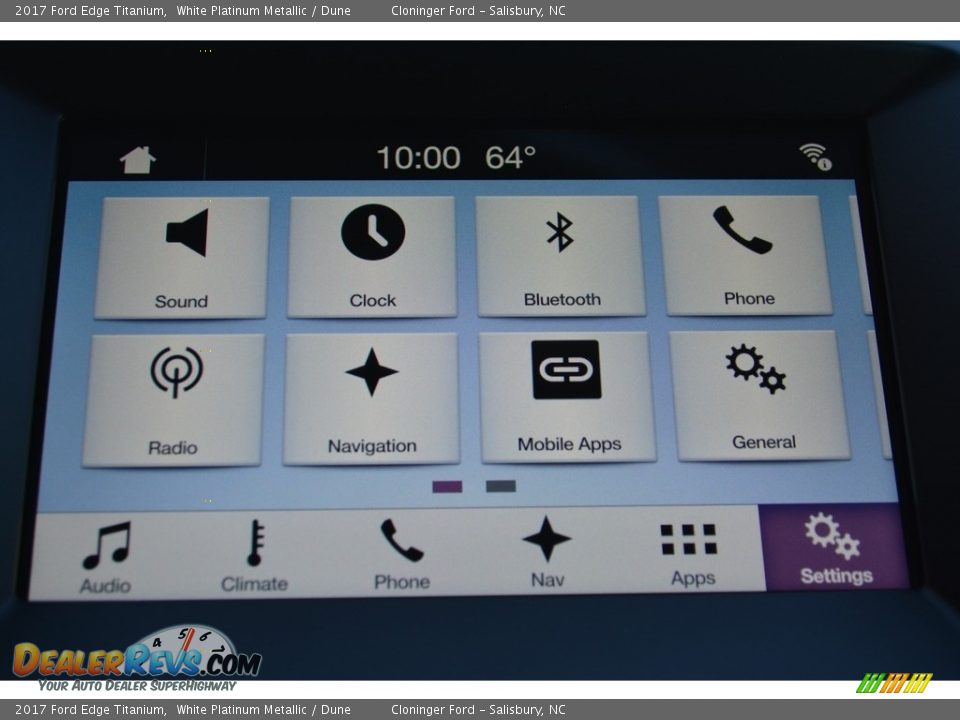 2017 Ford Edge Titanium White Platinum Metallic / Dune Photo #12