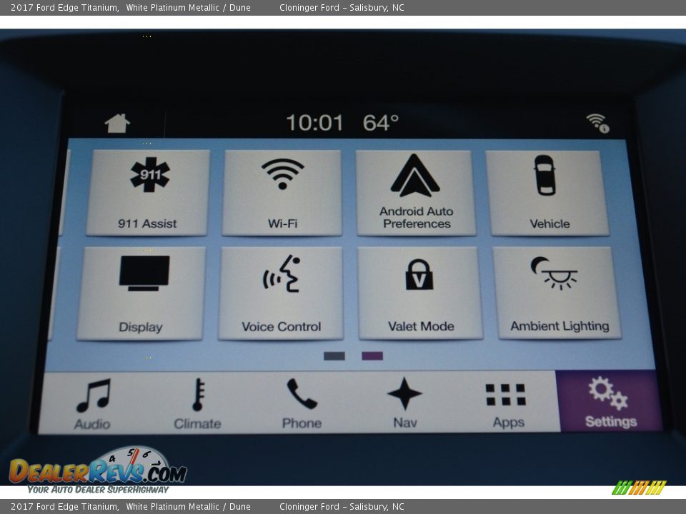 2017 Ford Edge Titanium White Platinum Metallic / Dune Photo #13