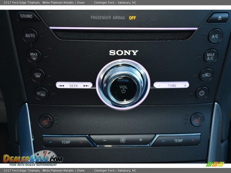 2017 Ford Edge Titanium White Platinum Metallic / Dune Photo #16