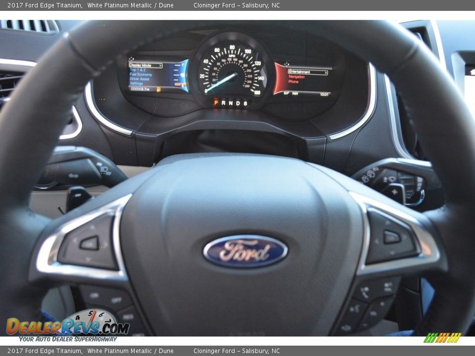 2017 Ford Edge Titanium White Platinum Metallic / Dune Photo #19