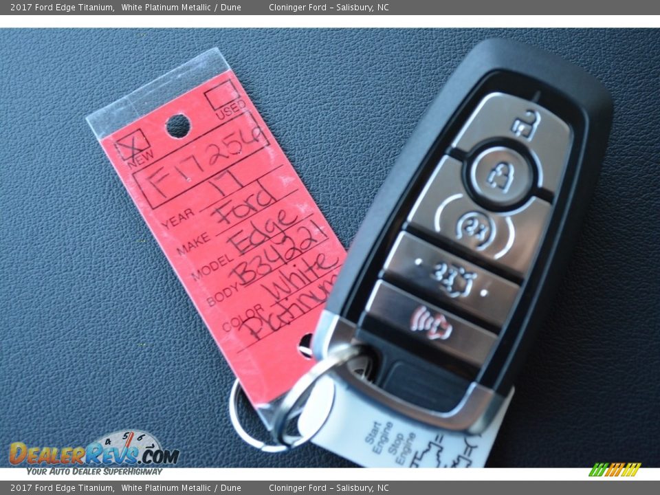 2017 Ford Edge Titanium White Platinum Metallic / Dune Photo #22