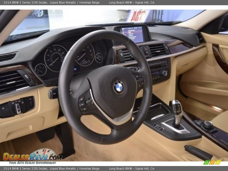 2014 BMW 3 Series 328i Sedan Liquid Blue Metallic / Venetian Beige Photo #11
