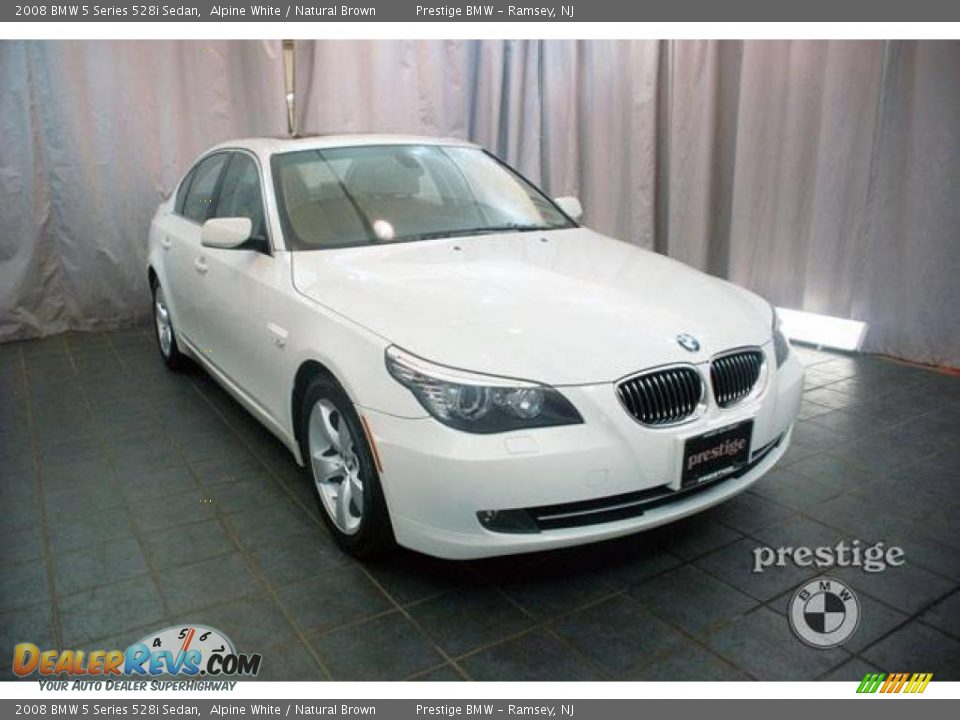 2008 BMW 5 Series 528i Sedan Alpine White / Natural Brown Photo #7