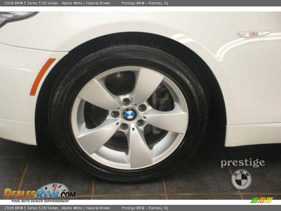 2008 BMW 5 Series 528i Sedan Alpine White / Natural Brown Photo #8