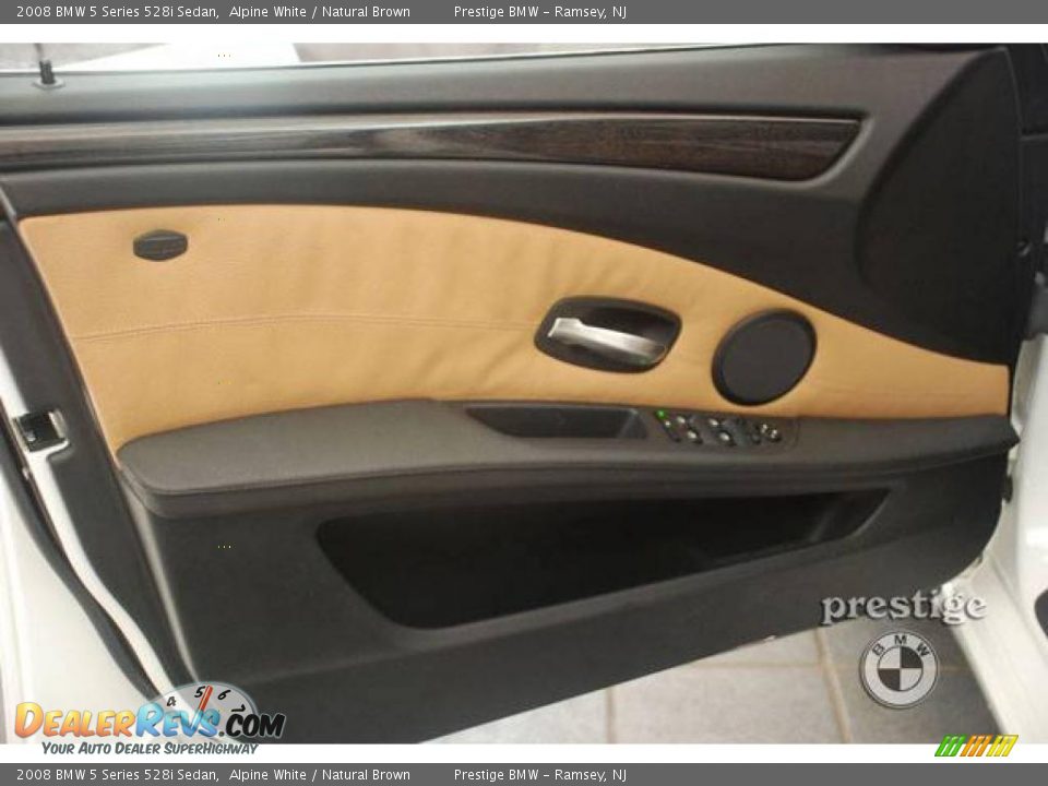 2008 BMW 5 Series 528i Sedan Alpine White / Natural Brown Photo #9