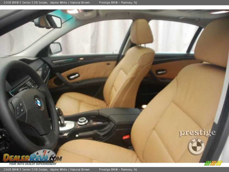 2008 BMW 5 Series 528i Sedan Alpine White / Natural Brown Photo #11