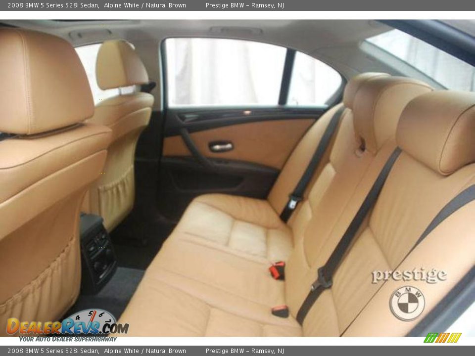 2008 BMW 5 Series 528i Sedan Alpine White / Natural Brown Photo #12
