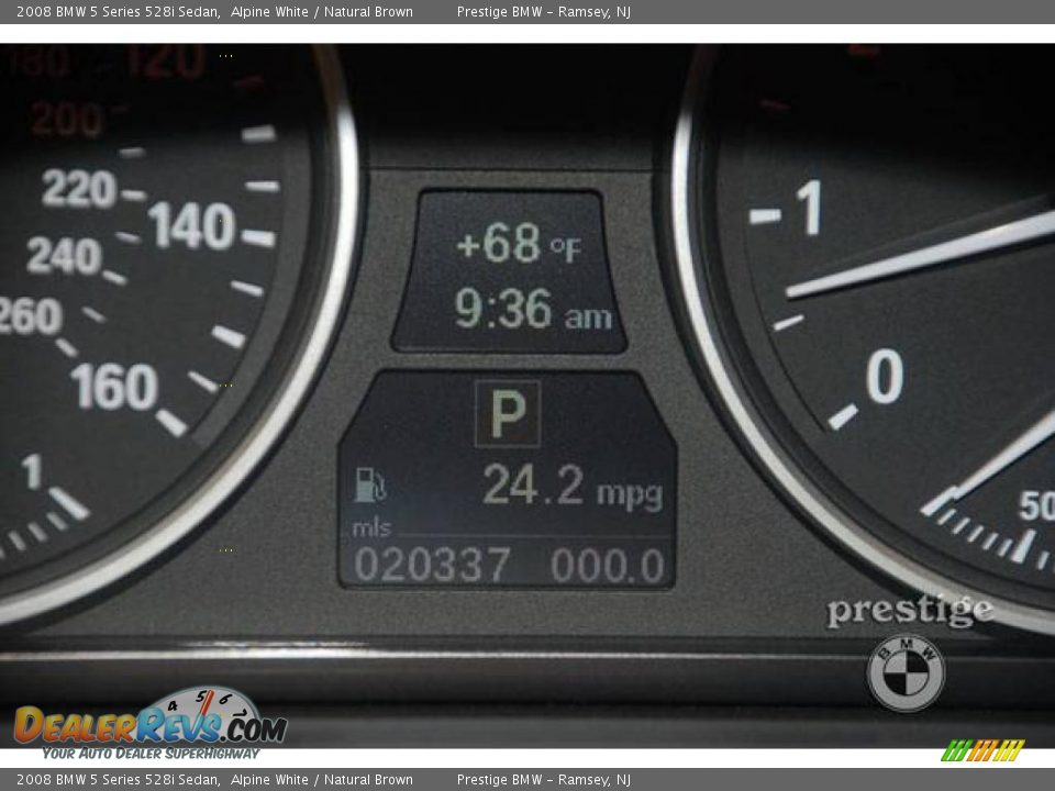 2008 BMW 5 Series 528i Sedan Alpine White / Natural Brown Photo #15