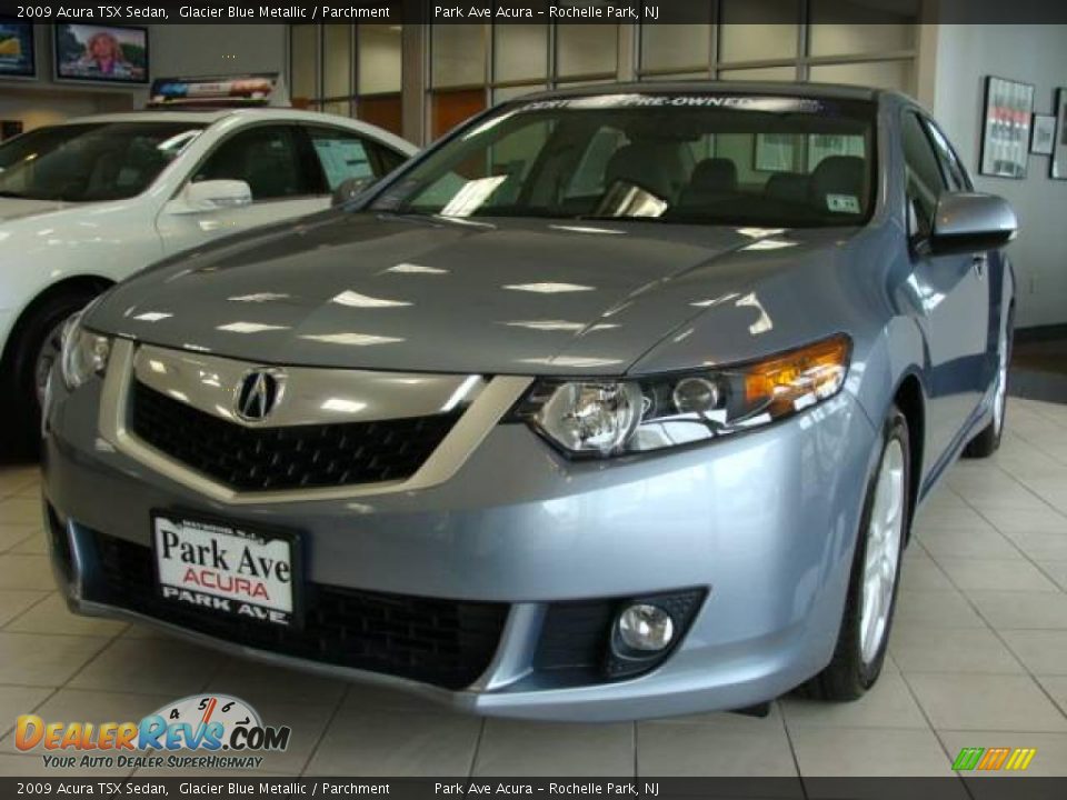 2009 Acura TSX Sedan Glacier Blue Metallic / Parchment Photo #3