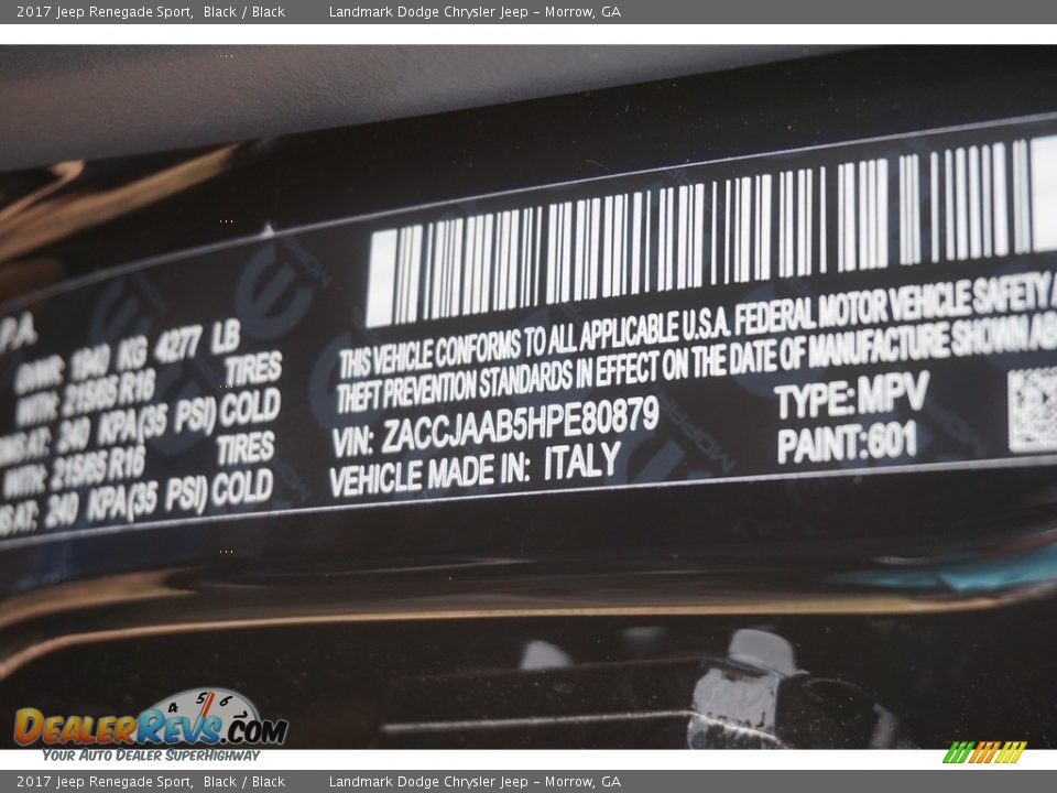 2017 Jeep Renegade Sport Black / Black Photo #6