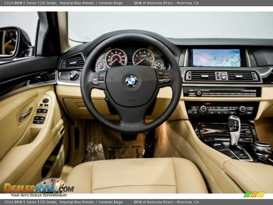 2014 BMW 5 Series 528i Sedan Imperial Blue Metallic / Venetian Beige Photo #4