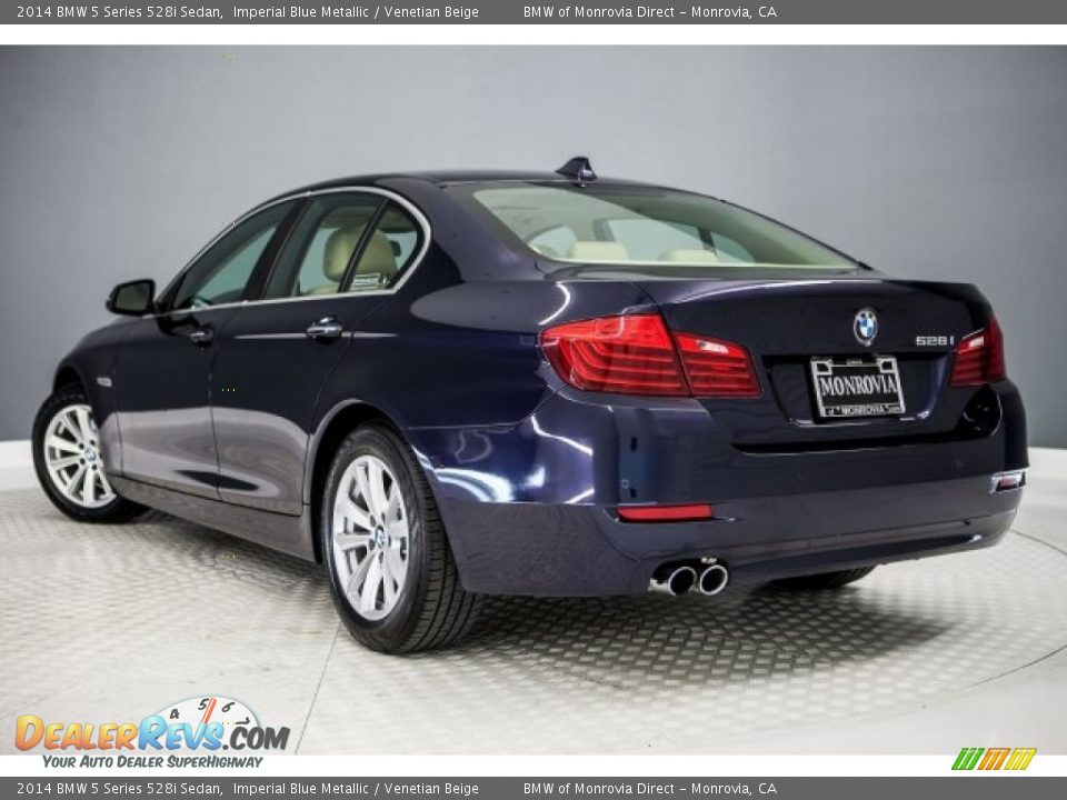 2014 BMW 5 Series 528i Sedan Imperial Blue Metallic / Venetian Beige Photo #10
