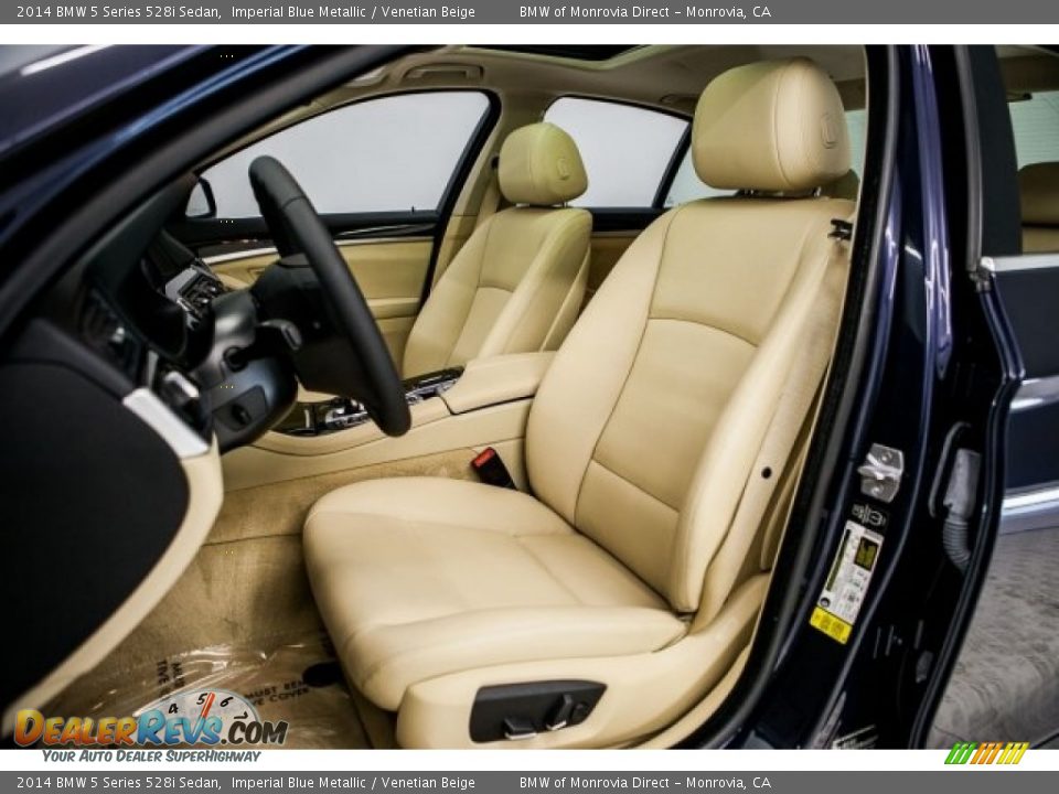 2014 BMW 5 Series 528i Sedan Imperial Blue Metallic / Venetian Beige Photo #16