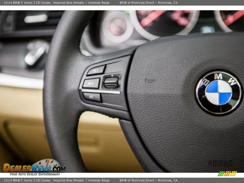 2014 BMW 5 Series 528i Sedan Imperial Blue Metallic / Venetian Beige Photo #17