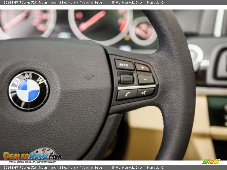 2014 BMW 5 Series 528i Sedan Imperial Blue Metallic / Venetian Beige Photo #18