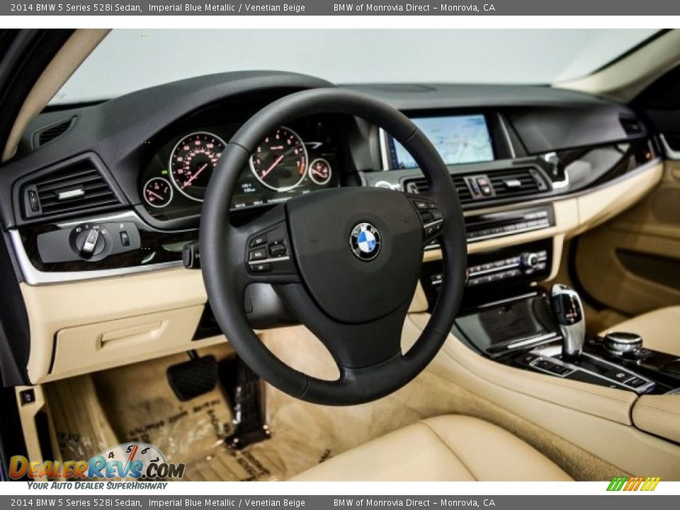 2014 BMW 5 Series 528i Sedan Imperial Blue Metallic / Venetian Beige Photo #20