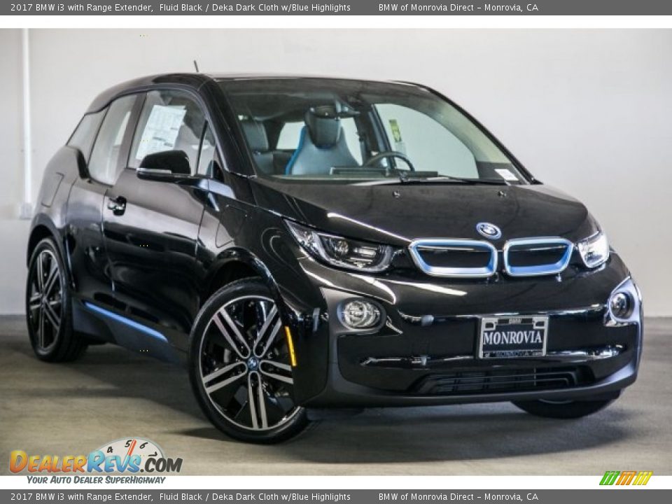 2017 BMW i3 with Range Extender Fluid Black / Deka Dark Cloth w/Blue Highlights Photo #12