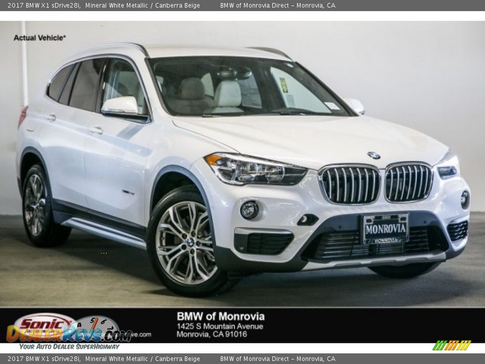 2017 BMW X1 sDrive28i Mineral White Metallic / Canberra Beige Photo #1
