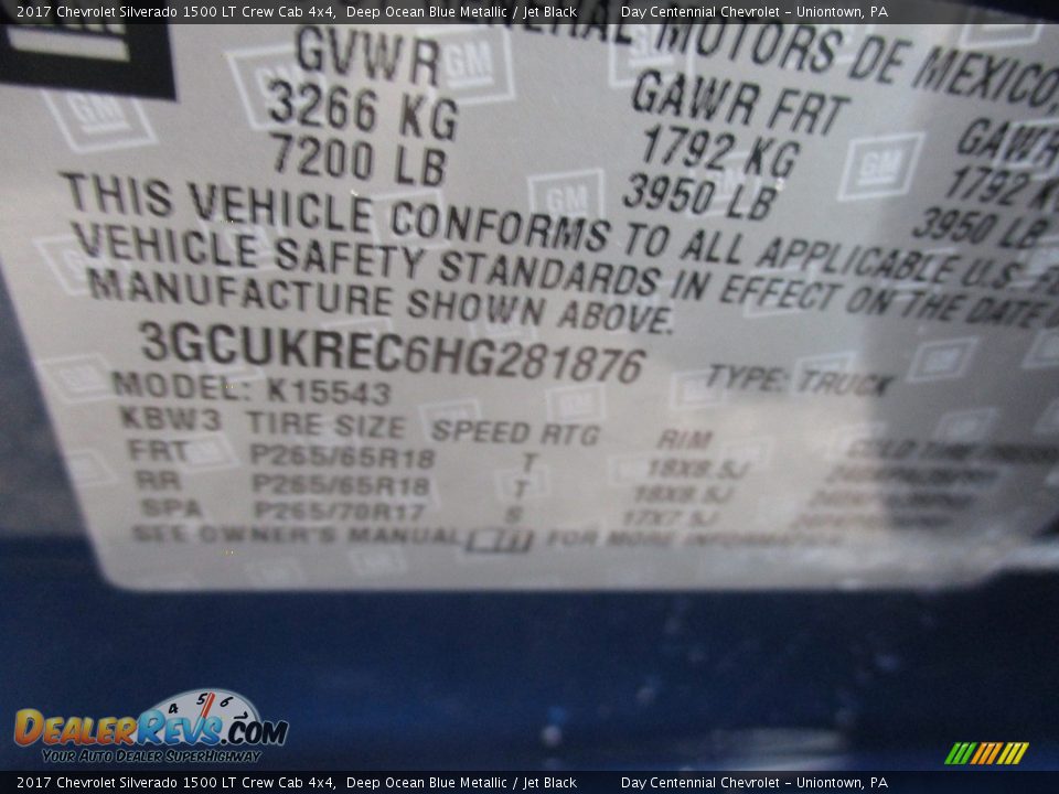 2017 Chevrolet Silverado 1500 LT Crew Cab 4x4 Deep Ocean Blue Metallic / Jet Black Photo #19