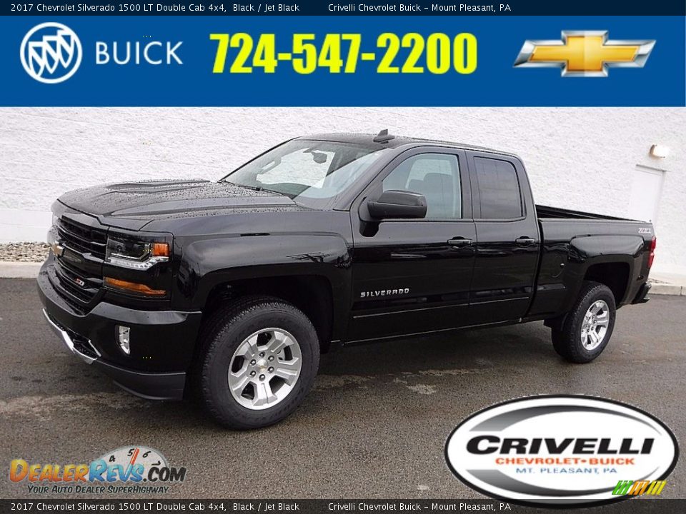 2017 Chevrolet Silverado 1500 LT Double Cab 4x4 Black / Jet Black Photo #1