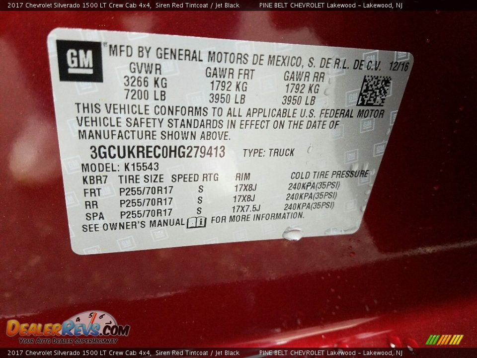 2017 Chevrolet Silverado 1500 LT Crew Cab 4x4 Siren Red Tintcoat / Jet Black Photo #7