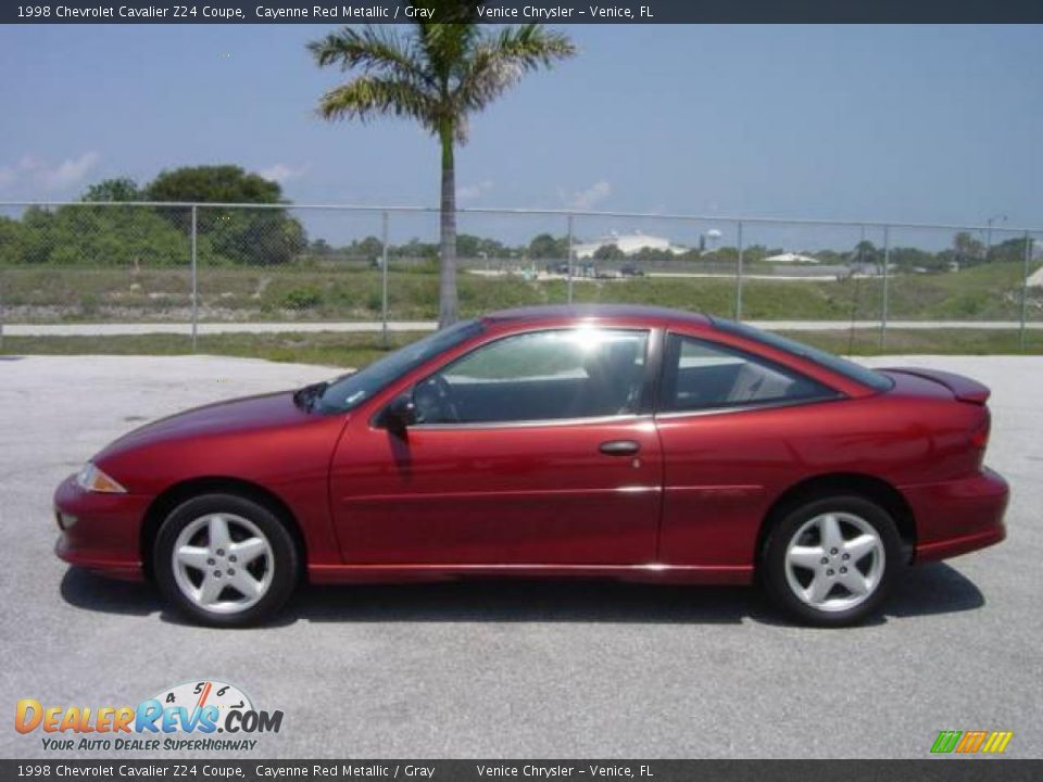 1998 Chevrolet Cavalier Z24 Coupe Cayenne Red Metallic / Gray Photo #3