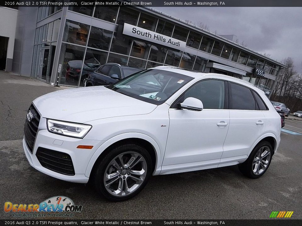 2016 Audi Q3 2.0 TSFI Prestige quattro Glacier White Metallic / Chestnut Brown Photo #1