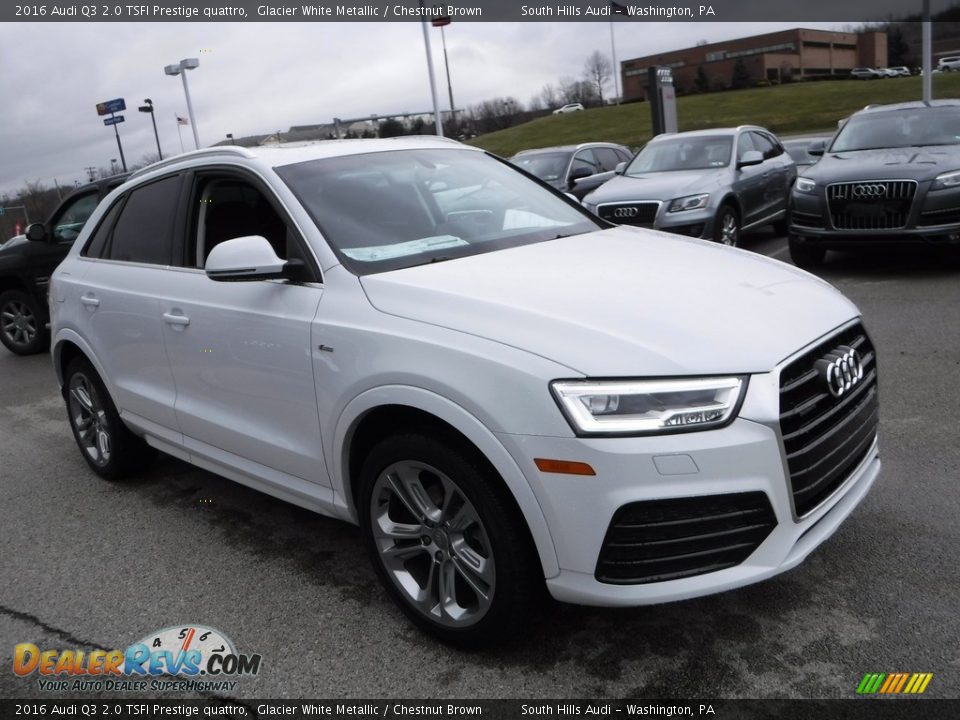 2016 Audi Q3 2.0 TSFI Prestige quattro Glacier White Metallic / Chestnut Brown Photo #9