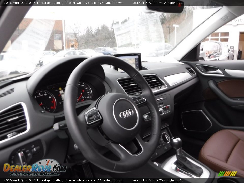2016 Audi Q3 2.0 TSFI Prestige quattro Glacier White Metallic / Chestnut Brown Photo #19