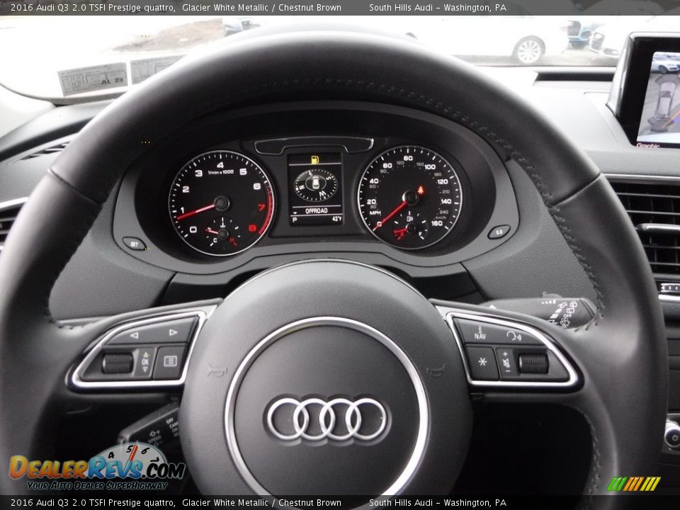 2016 Audi Q3 2.0 TSFI Prestige quattro Glacier White Metallic / Chestnut Brown Photo #32