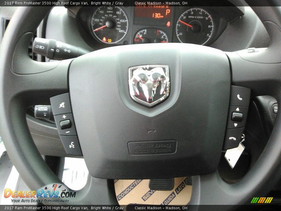 2017 Ram ProMaster 3500 High Roof Cargo Van Bright White / Gray Photo #7
