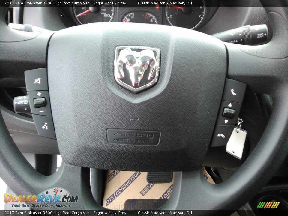 2017 Ram ProMaster 3500 High Roof Cargo Van Bright White / Gray Photo #9