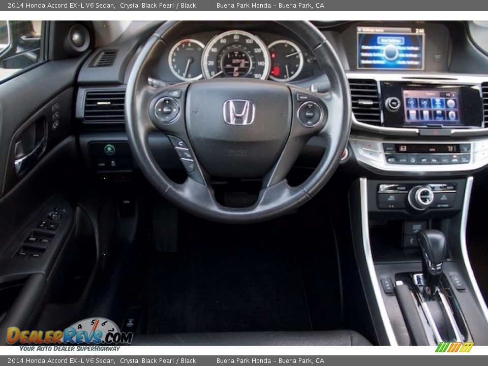 2014 Honda Accord EX-L V6 Sedan Crystal Black Pearl / Black Photo #5