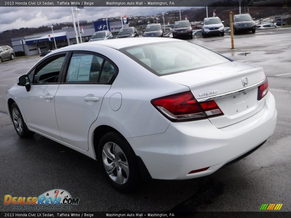 2013 Honda Civic LX Sedan Taffeta White / Beige Photo #7