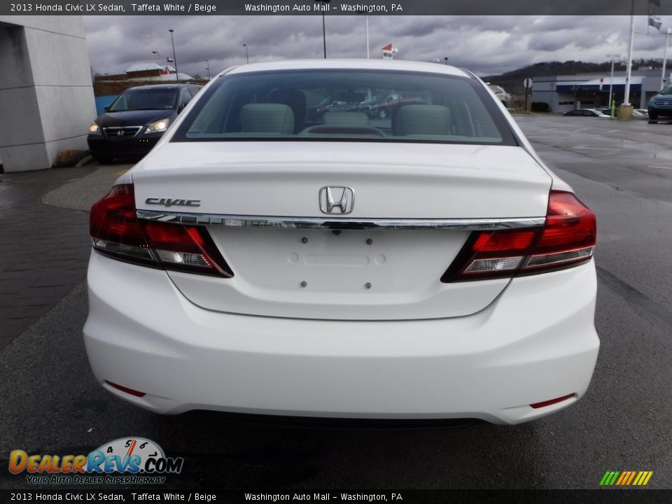 2013 Honda Civic LX Sedan Taffeta White / Beige Photo #8