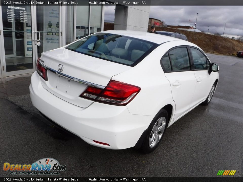 2013 Honda Civic LX Sedan Taffeta White / Beige Photo #9