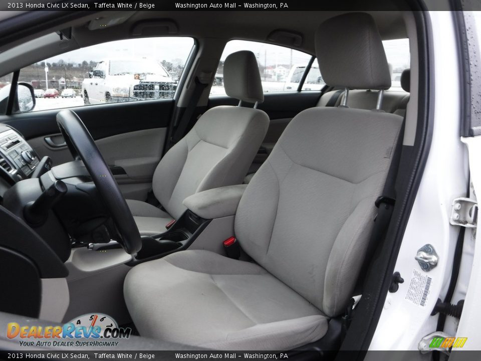 2013 Honda Civic LX Sedan Taffeta White / Beige Photo #12