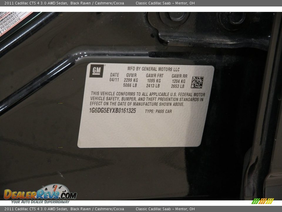 2011 Cadillac CTS 4 3.0 AWD Sedan Black Raven / Cashmere/Cocoa Photo #19