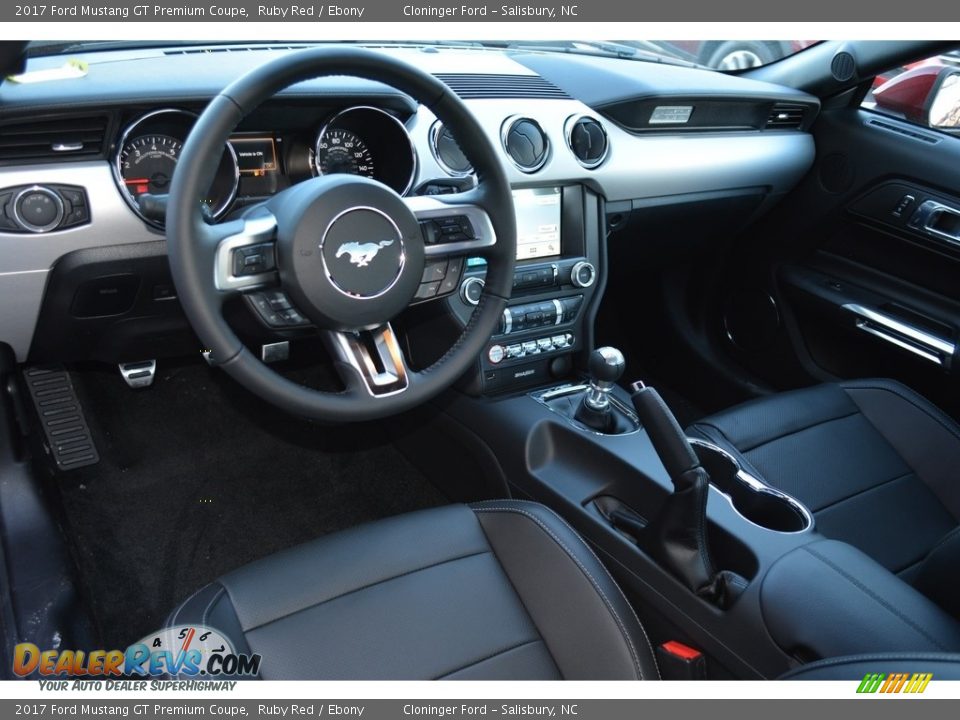 Ebony Interior - 2017 Ford Mustang GT Premium Coupe Photo #7