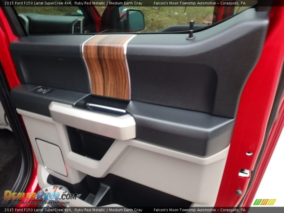 2015 Ford F150 Lariat SuperCrew 4x4 Ruby Red Metallic / Medium Earth Gray Photo #15