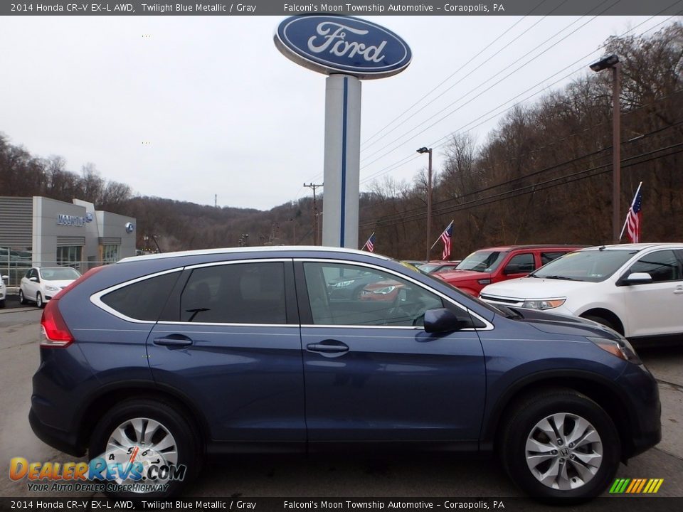 2014 Honda CR-V EX-L AWD Twilight Blue Metallic / Gray Photo #1