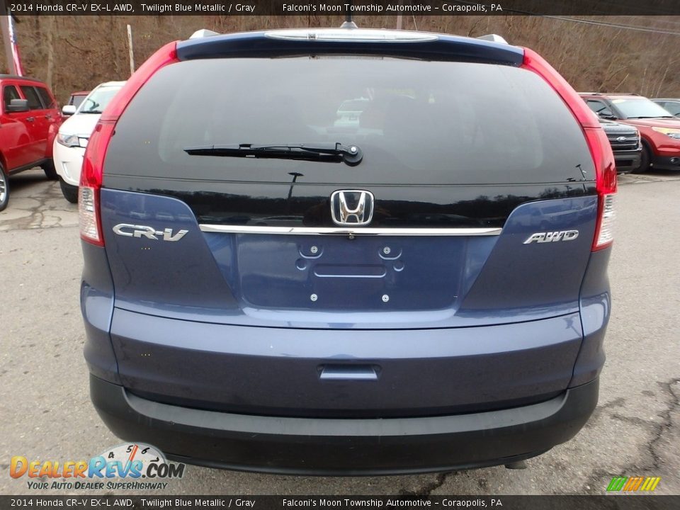 2014 Honda CR-V EX-L AWD Twilight Blue Metallic / Gray Photo #3
