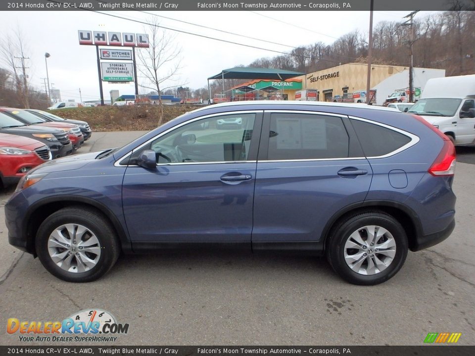 2014 Honda CR-V EX-L AWD Twilight Blue Metallic / Gray Photo #6
