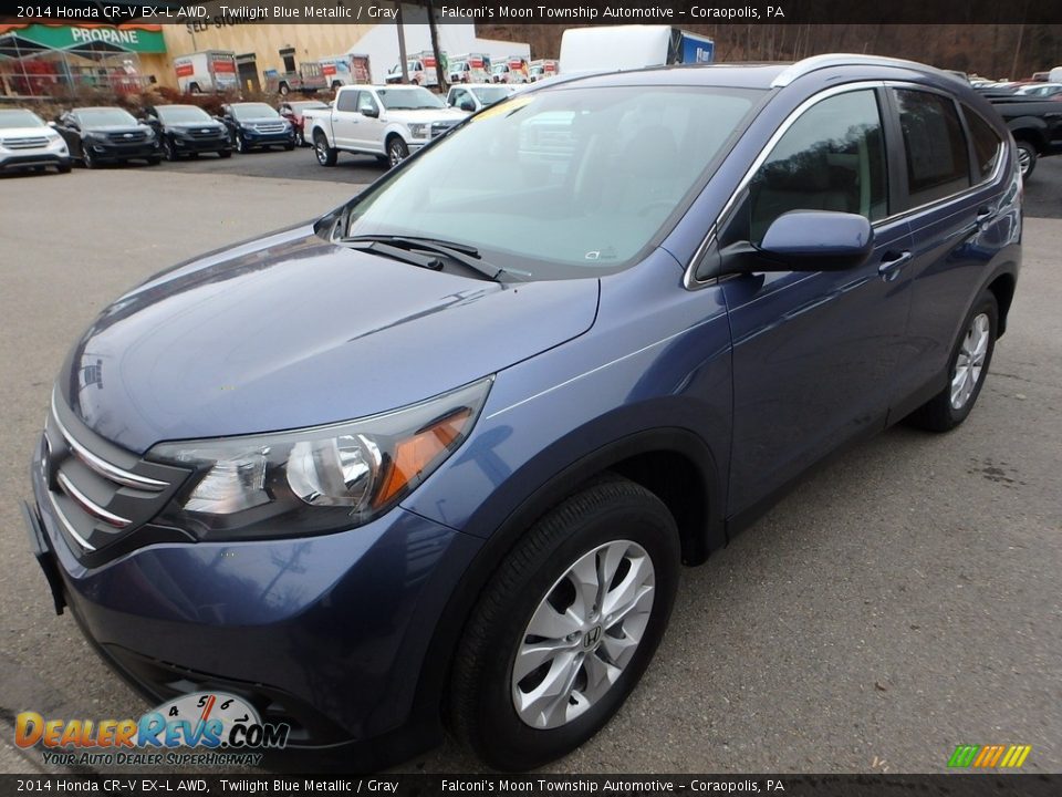 2014 Honda CR-V EX-L AWD Twilight Blue Metallic / Gray Photo #7