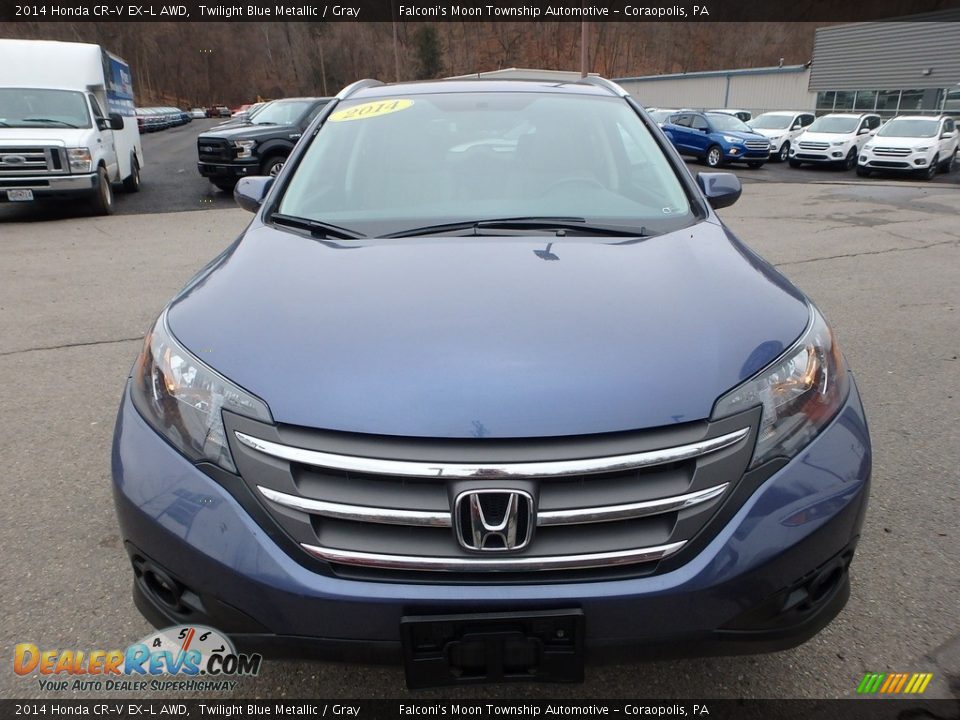 2014 Honda CR-V EX-L AWD Twilight Blue Metallic / Gray Photo #8