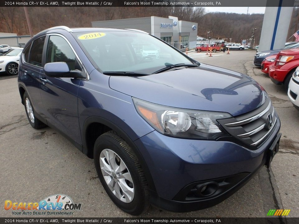 2014 Honda CR-V EX-L AWD Twilight Blue Metallic / Gray Photo #9