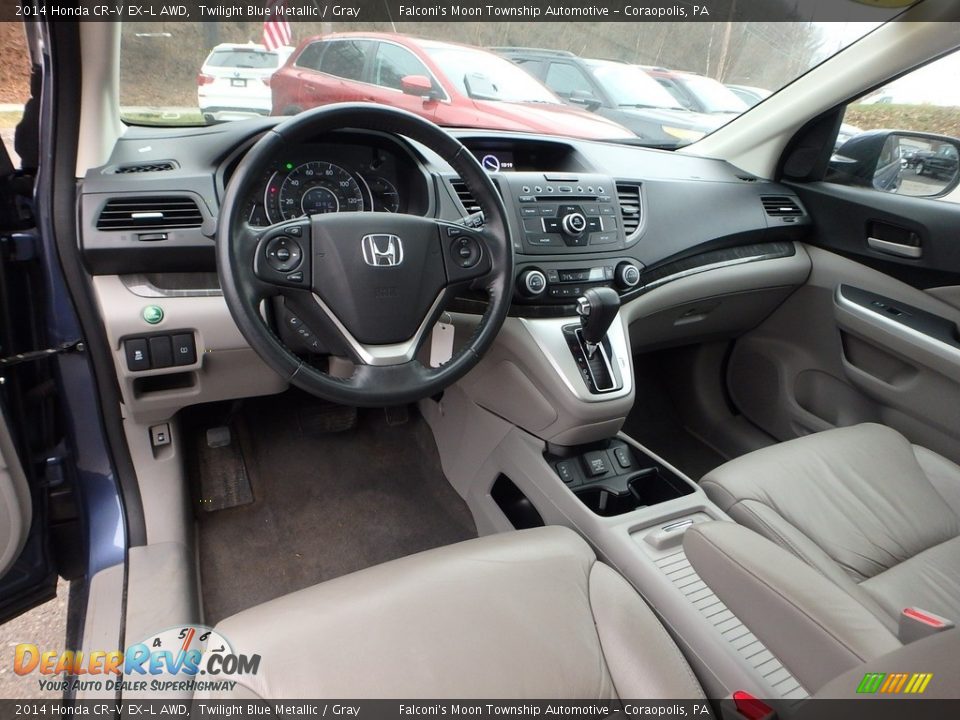 2014 Honda CR-V EX-L AWD Twilight Blue Metallic / Gray Photo #18