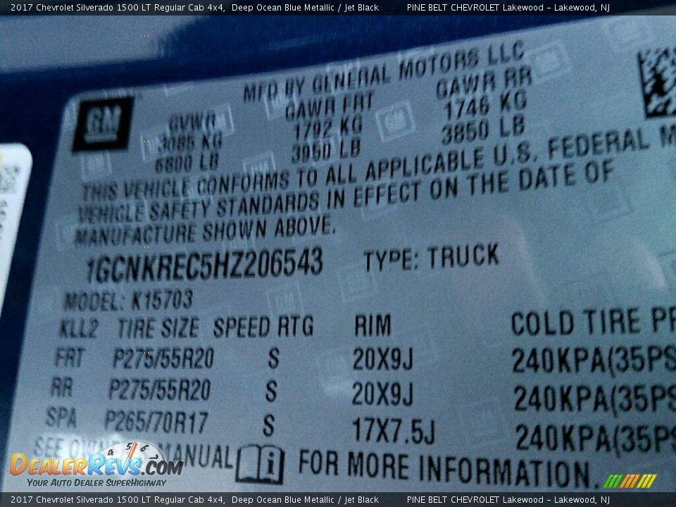 2017 Chevrolet Silverado 1500 LT Regular Cab 4x4 Deep Ocean Blue Metallic / Jet Black Photo #10