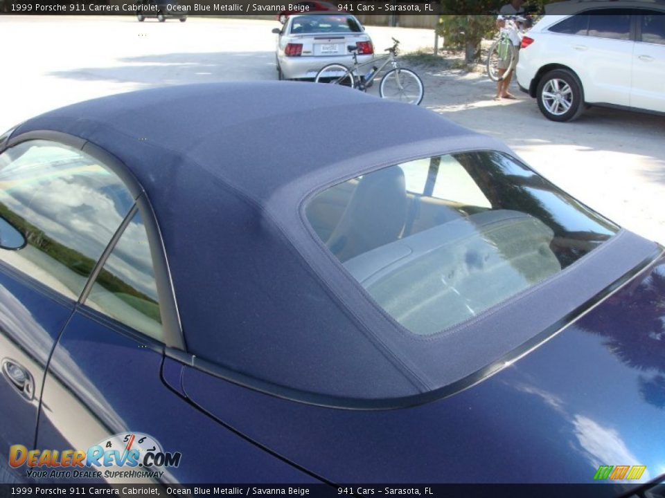 1999 Porsche 911 Carrera Cabriolet Ocean Blue Metallic / Savanna Beige Photo #31
